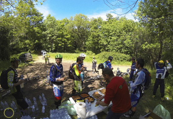 Food and water recharge stations were a welcome sight for all riders on the transfer stages.
